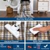 Garvee Washable Area Rugs 9×12 Living Room Rug Tartan Plaid Non Slip Soft Bedroom Rugs Farmhouse Low Pile Foldable Large Rug Stain Resistant Carpet for Nursery Dining Room Classroom, Beige(Plaid|blue&camel)