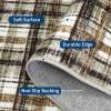Garvee Washable Area Rugs 9×12 Living Room Rug Tartan Plaid Non Slip Soft Bedroom Rugs Farmhouse Low Pile Foldable Large Rug Stain Resistant Carpet for Nursery Dining Room Classroom, Beige(Plaid|celadon&coffee)