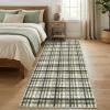 Garvee Washable Area Rugs 9×12 Living Room Rug Tartan Plaid Non Slip Soft Bedroom Rugs Farmhouse Low Pile Foldable Large Rug Stain Resistant Carpet for Nursery Dining Room Classroom, Beige(Plaid|green&taupe)