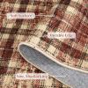Garvee Washable Area Rugs 9×12 Living Room Rug Tartan Plaid Non Slip Soft Bedroom Rugs Farmhouse Low Pile Foldable Large Rug Stain Resistant Carpet for Nursery Dining Room Classroom, Beige(Plaid|red)