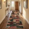 Garvee Washable Area Rugs 9×12 Living Room Rug Tartan Plaid Non Slip Soft Bedroom Rugs Farmhouse Low Pile Foldable Large Rug Stain Resistant Carpet for Nursery Dining Room Classroom, Beige(Red)