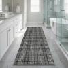 Garvee Washable Area Rugs 9×12 Living Room Rug Tartan Plaid Non Slip Soft Bedroom Rugs Farmhouse Low Pile Foldable Large Rug Stain Resistant Carpet for Nursery Dining Room Classroom, Beige(Plaid|charcoal)