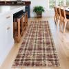 Garvee Washable Area Rugs 9×12 Living Room Rug Tartan Plaid Non Slip Soft Bedroom Rugs Farmhouse Low Pile Foldable Large Rug Stain Resistant Carpet for Nursery Dining Room Classroom, Beige(Plaid|red)