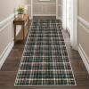 Garvee Washable Area Rugs 9×12 Living Room Rug Tartan Plaid Non Slip Soft Bedroom Rugs Farmhouse Low Pile Foldable Large Rug Stain Resistant Carpet for Nursery Dining Room Classroom, Beige(Plaid|black/Brown)