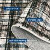 Garvee Washable Area Rugs 9×12 Living Room Rug Tartan Plaid Non Slip Soft Bedroom Rugs Farmhouse Low Pile Foldable Large Rug Stain Resistant Carpet for Nursery Dining Room Classroom, Beige(Plaid|teal&dark Brown)