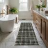 Garvee Washable Area Rugs 9×12 Living Room Rug Tartan Plaid Non Slip Soft Bedroom Rugs Farmhouse Low Pile Foldable Large Rug Stain Resistant Carpet for Nursery Dining Room Classroom, Beige(Plaid|black/Brown)