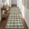 Garvee Washable Area Rugs 9×12 Living Room Rug Tartan Plaid Non Slip Soft Bedroom Rugs Farmhouse Low Pile Foldable Large Rug Stain Resistant Carpet for Nursery Dining Room Classroom, Beige(Plaid|green&taupe)