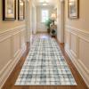Garvee Washable Area Rugs 9×12 Living Room Rug Tartan Plaid Non Slip Soft Bedroom Rugs Farmhouse Low Pile Foldable Large Rug Stain Resistant Carpet for Nursery Dining Room Classroom, Beige(Plaid|blue&beige)
