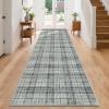 Garvee Washable Area Rugs 9×12 Living Room Rug Tartan Plaid Non Slip Soft Bedroom Rugs Farmhouse Low Pile Foldable Large Rug Stain Resistant Carpet for Nursery Dining Room Classroom, Beige(Plaid|greyish Green)