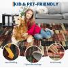 Garvee Washable Area Rugs 9×12 Living Room Rug Tartan Plaid Non Slip Soft Bedroom Rugs Farmhouse Low Pile Foldable Large Rug Stain Resistant Carpet for Nursery Dining Room Classroom, Beige(Red)