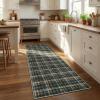 Garvee Washable Area Rugs 9×12 Living Room Rug Tartan Plaid Non Slip Soft Bedroom Rugs Farmhouse Low Pile Foldable Large Rug Stain Resistant Carpet for Nursery Dining Room Classroom, Beige(Plaid|black/Brown)