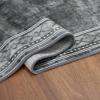 Garvee Washable Bordered 2×6 Kitchen Rugs, Distressed Soft Non Slip Hallway Runner Rug, Indoor Modern Low Pile Throw Carpet Runner for Bedroom Laundry Bathroom, Stain Resistant Floor Rug, Brown(Geometric|grey)