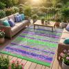 Garvee 5×8 Outdoor Waterproof Rug, Floral Outdoor Area Rug，Reversible Plastic Straw Patio Rug, Portable Camping Mat for RV, Picnic, Beach, Balcony, Garden & Camping Orange(Green)