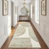 Garvee Abstract Washable 8×10 Rug, Soft Non Slip Indoor Modern Bedroom Rug, Ultra Thin Low Pile Large Under Table Carpet for Dining Room Accent Rainbow Floor Rugs for Home Decor, Blue(Rainbow|brown)