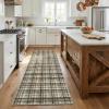 Garvee Washable Area Rugs 9×12 Living Room Rug Tartan Plaid Non Slip Soft Bedroom Rugs Farmhouse Low Pile Foldable Large Rug Stain Resistant Carpet for Nursery Dining Room Classroom, Beige(Plaid|celadon&coffee)