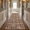 Garvee Washable Area Rugs 9×12 Living Room Rug Tartan Plaid Non Slip Soft Bedroom Rugs Farmhouse Low Pile Foldable Large Rug Stain Resistant Carpet for Nursery Dining Room Classroom, Beige(Plaid|red)