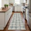 Garvee Washable Area Rugs 9×12 Living Room Rug Tartan Plaid Non Slip Soft Bedroom Rugs Farmhouse Low Pile Foldable Large Rug Stain Resistant Carpet for Nursery Dining Room Classroom, Beige(Plaid|blue&beige)