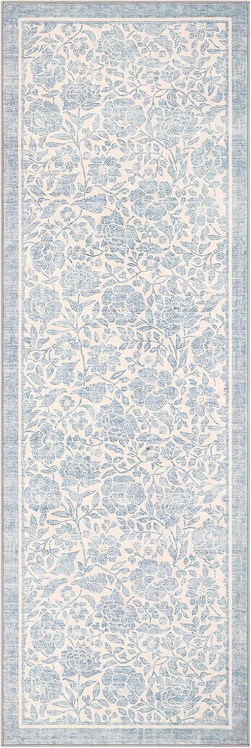 image:imageGarvee Blue Floral 2x6 Runner Rug Washable Boho NonSlip Runner Rugs for Kitchen Vintage Flower Soft Low Pile Kitchen Rugs for Hallway Girls Room Kids Room playroom DormBlue