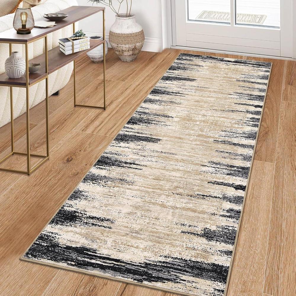 image:imageGarvee 5x7 Washable Rugs for Bedroom Living Room Modern Abstract Office Carpet NonSlip Stain Resistant Area Rug for Dining Room Table Apartment Black and BrownMountain Sceneryblack  Brown