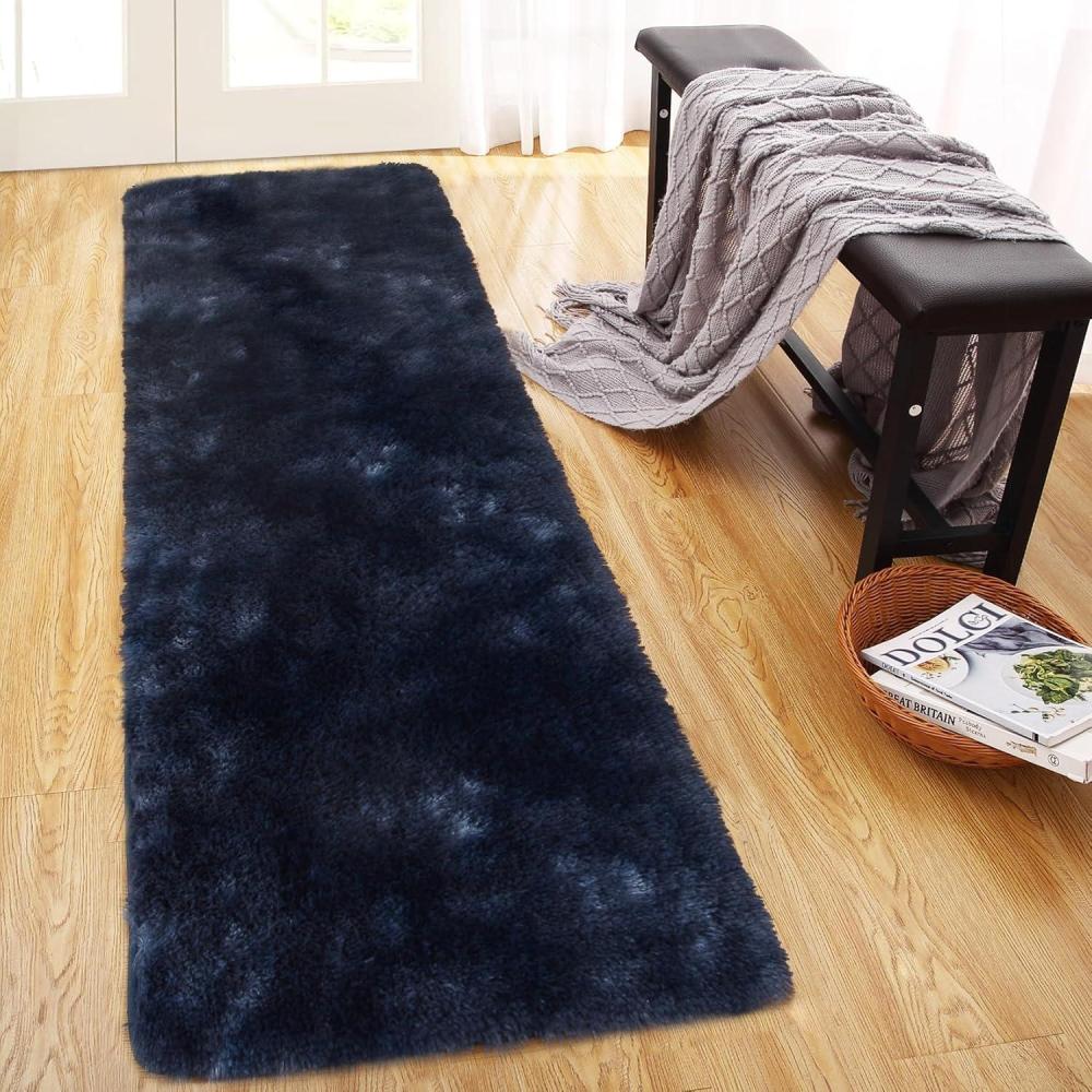 image:imageGarvee 8x10 Area Rug for Living Room Fluffy Shag Soft Washable Rugs Large Fuzzy Plush Indoor Carpet for Bedroom Nursery Playroom Kids Girls Boys Room Tiedye Black GreyTiedyed Navy