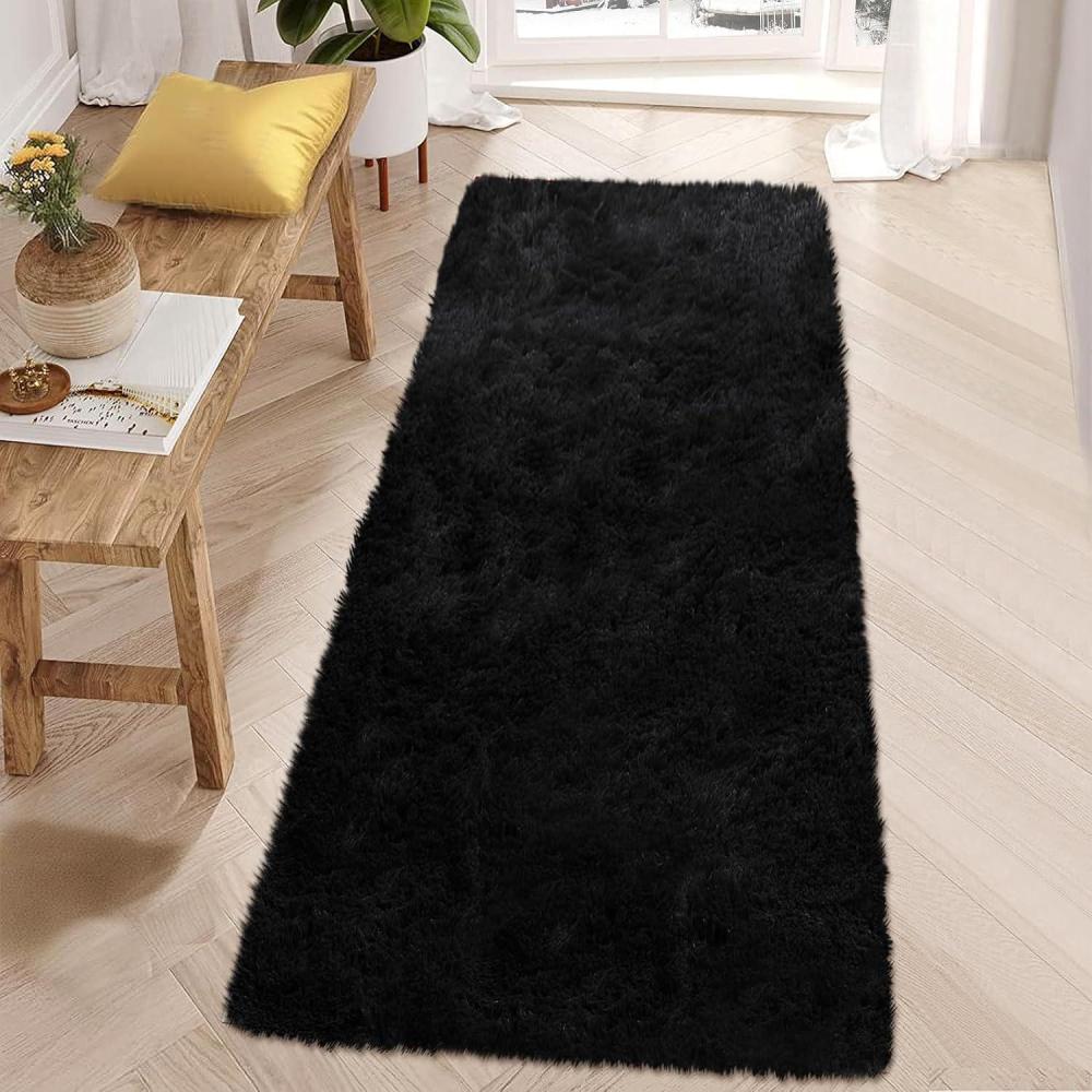 image:imageGarvee 8x10 Area Rug for Living Room Fluffy Shag Soft Washable Rugs Large Fuzzy Plush Indoor Carpet for Bedroom Nursery Playroom Kids Girls Boys Room Tiedye Black GreyBlack
