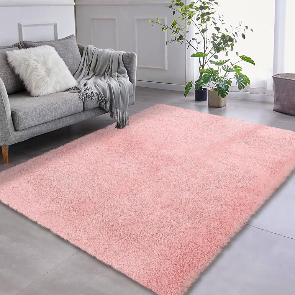 image:imageGarvee 8x10 Area Rug for Living Room Fluffy Shag Soft Washable Rugs Large Fuzzy Plush Indoor Carpet for Bedroom Nursery Playroom Kids Girls Boys Room Tiedye Black GreyPink