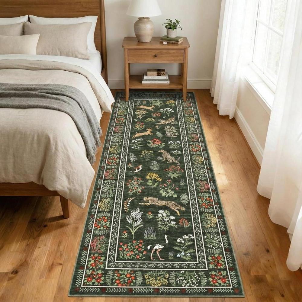 image:imageGarvee Animal 4x6 Area Rugs for Living Room Large Bedroom Washable Rugs Thin Modern Nursery Rug NonShedding Kids Playroom Rug Stain Resistant Large Carpet for Kids Room Dining Room Dark BlueModerngreen