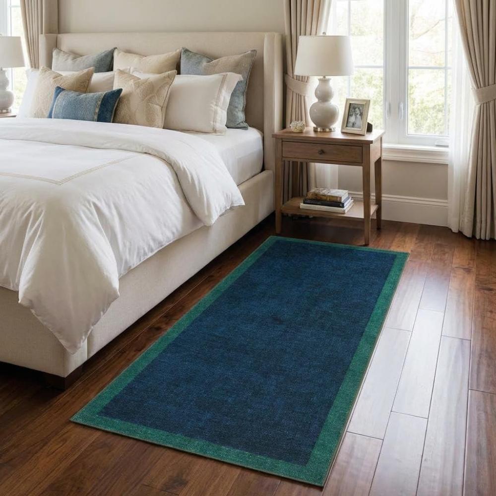 image:imageGarvee Washable 9x12 Area Rug for Living Room Soft Non Slip Bordered Bedroom Rugs Large Low Pile Stain Resistant Solid Textured Rugs for Dining Room Office Modern Home Decor Rug Blue TealMinimalistblue Teal
