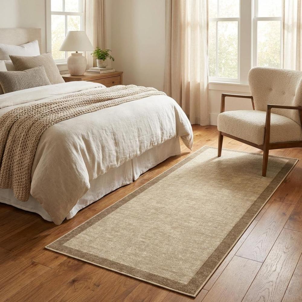 image:imageGarvee Washable 9x12 Area Rug for Living Room Soft Non Slip Bordered Bedroom Rugs Large Low Pile Stain Resistant Solid Textured Rugs for Dining Room Office Modern Home Decor Rug Blue TealMinimalisttaupe