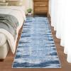 Garvee 5×7 Washable Rugs for Bedroom Living Room Modern Abstract Office Carpet Non-Slip Stain Resistant Area Rug for Dining Room Table Apartment, Black and Brown(Mountain Scenery|blue)