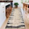 Garvee 5×7 Washable Rugs for Bedroom Living Room Modern Abstract Office Carpet Non-Slip Stain Resistant Area Rug for Dining Room Table Apartment, Black and Brown(Mountain Scenery|black & Brown)