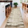 Garvee 5×7 Washable Rugs for Bedroom Living Room Modern Abstract Office Carpet Non-Slip Stain Resistant Area Rug for Dining Room Table Apartment, Black and Brown(Mountain Scenery|tan)