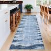 Garvee 5×7 Washable Rugs for Bedroom Living Room Modern Abstract Office Carpet Non-Slip Stain Resistant Area Rug for Dining Room Table Apartment, Black and Brown(Mountain Scenery|blue)