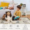Garvee 5×7 ft Modern Geometric Trellis Area Rug, Large Boho Machine Washable Rugs, Vintage Medallion Distressed Indoor Accent Stain Resistant Non-Slip Floor Cover Carpet for Living Room Bedroom(Blue)(Camel)