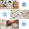 Garvee 6×9 Checkered Area Rug, Washable Soft Rugs for Living Room, Modern Geometric Non Slip Low Pile Carpet for Bedroom, Dining Room, Green(Beige)