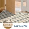 Garvee 6×9 Checkered Area Rug, Washable Soft Rugs for Living Room, Modern Geometric Non Slip Low Pile Carpet for Bedroom, Dining Room, Green(Beige)