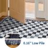 Garvee 6×9 Checkered Area Rug, Washable Soft Rugs for Living Room, Modern Geometric Non Slip Low Pile Carpet for Bedroom, Dining Room, Green(Black)