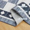Garvee 6×9 Checkered Area Rug, Washable Soft Rugs for Living Room, Modern Geometric Non Slip Low Pile Carpet for Bedroom, Dining Room, Green(Black)