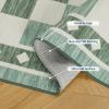 Garvee 6×9 Checkered Area Rug, Washable Soft Rugs for Living Room, Modern Geometric Non Slip Low Pile Carpet for Bedroom, Dining Room, Green(Green)