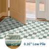 Garvee 6×9 Checkered Area Rug, Washable Soft Rugs for Living Room, Modern Geometric Non Slip Low Pile Carpet for Bedroom, Dining Room, Green(Green)
