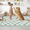 Garvee 6×9 Checkered Area Rug, Washable Soft Rugs for Living Room, Modern Geometric Non Slip Low Pile Carpet for Bedroom, Dining Room, Green(Green)