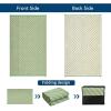 Garvee 6×9 Modern Striped Outdoor Waterproof Reversible Patio Mat, Portable Plastic Straw Camping Rug for RV, Deck, Balcony, Backyard, Easy Clean Navy Blue Outdoor Carpet, Navy&White.(Greenwhite)