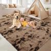 Garvee 8×10 Area Rug for Living Room, Fluffy Shag Soft Washable Rugs Large Fuzzy Plush Indoor Carpet for Bedroom Nursery Playroom Kids Girls Boys Room (Tie-dye Black Grey)(Tie-dye Taupe)