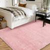 Garvee 8×10 Area Rug for Living Room, Fluffy Shag Soft Washable Rugs Large Fuzzy Plush Indoor Carpet for Bedroom Nursery Playroom Kids Girls Boys Room (Tie-dye Black Grey)(Pink)