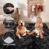 Garvee 8×10 Area Rug for Living Room, Fluffy Shag Soft Washable Rugs Large Fuzzy Plush Indoor Carpet for Bedroom Nursery Playroom Kids Girls Boys Room (Tie-dye Black Grey)(Tie-dyed Black/Grey)