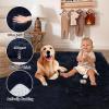 Garvee 8×10 Area Rug for Living Room, Fluffy Shag Soft Washable Rugs Large Fuzzy Plush Indoor Carpet for Bedroom Nursery Playroom Kids Girls Boys Room (Tie-dye Black Grey)(Dark Navy)