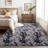 Garvee 8×10 Area Rug for Living Room, Fluffy Shag Soft Washable Rugs Large Fuzzy Plush Indoor Carpet for Bedroom Nursery Playroom Kids Girls Boys Room (Tie-dye Black Grey)(Tie-dye Dark Grey)