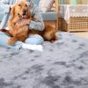 Garvee 8×10 Area Rug for Living Room, Fluffy Shag Soft Washable Rugs Large Fuzzy Plush Indoor Carpet for Bedroom Nursery Playroom Kids Girls Boys Room (Tie-dye Black Grey)(Tie-dye Light Grey)