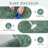 Garvee 8×10 Area Rug for Living Room, Fluffy Shag Soft Washable Rugs Large Fuzzy Plush Indoor Carpet for Bedroom Nursery Playroom Kids Girls Boys Room (Tie-dye Black Grey)(Sage Green)