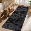 Garvee 8×10 Area Rug for Living Room, Fluffy Shag Soft Washable Rugs Large Fuzzy Plush Indoor Carpet for Bedroom Nursery Playroom Kids Girls Boys Room (Tie-dye Black Grey)(Tie-dyed Black/Grey)